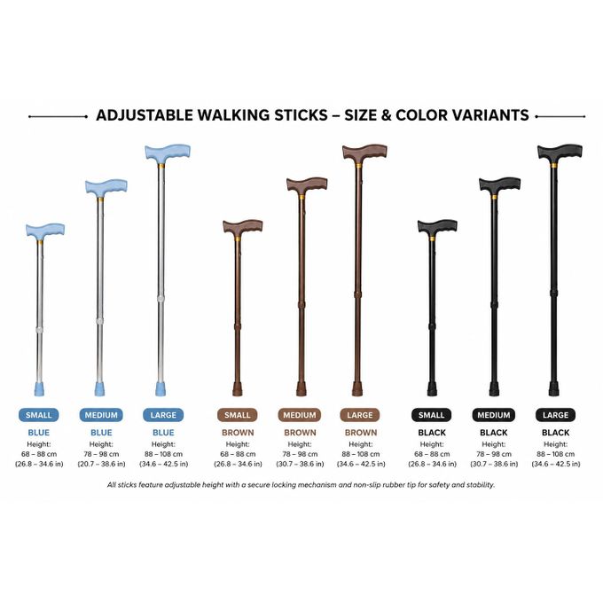 ADJUSTABLE WALKING STICKS