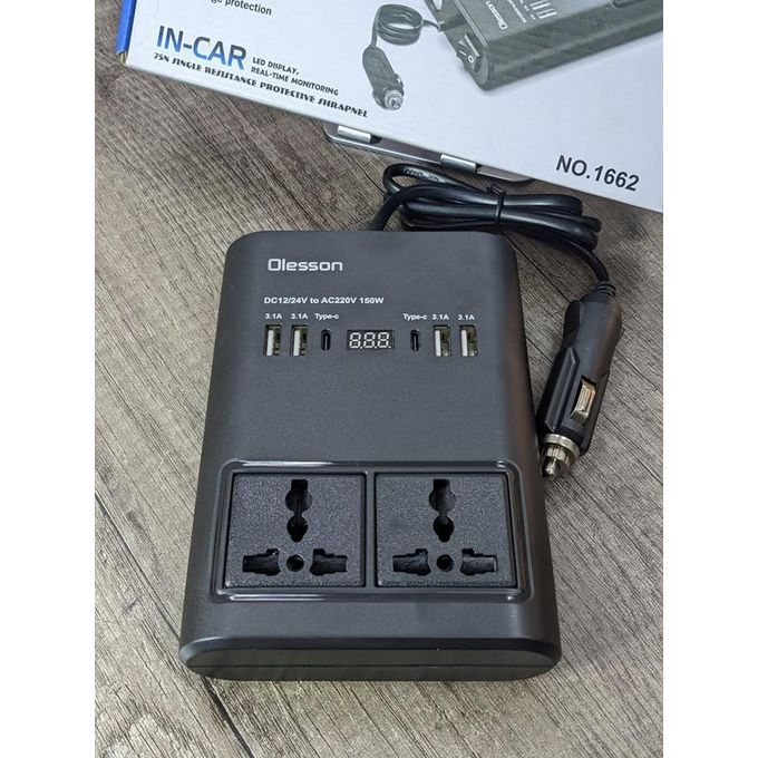 Car Inverter power converter with battery protection system with multiple ports — view 4