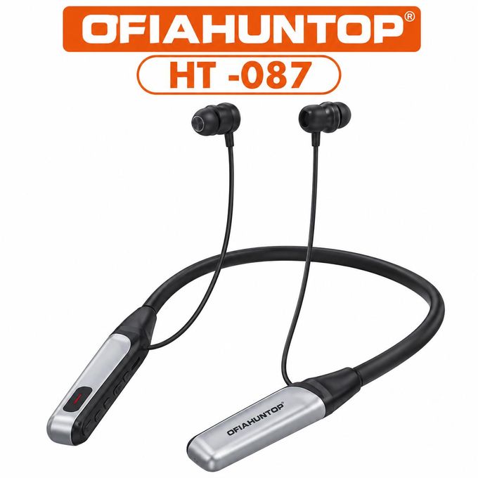 Huntop Wireless Neckbands Full BASS Gamer Mode,Over 24 hours playtime and 200 hours standby and Digital display — view 4