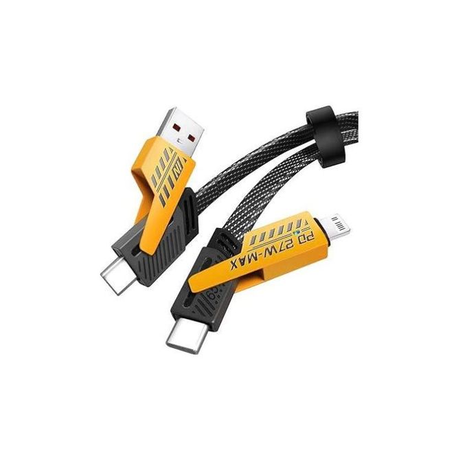 Original 4 IN 1 Charging Cable USB A/USB C To Type-C & Lightning 65W Fast & Turbo Charging Cable